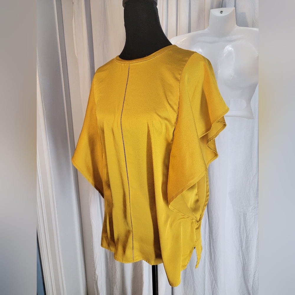 Gold Satin Butterfly Women's Top
